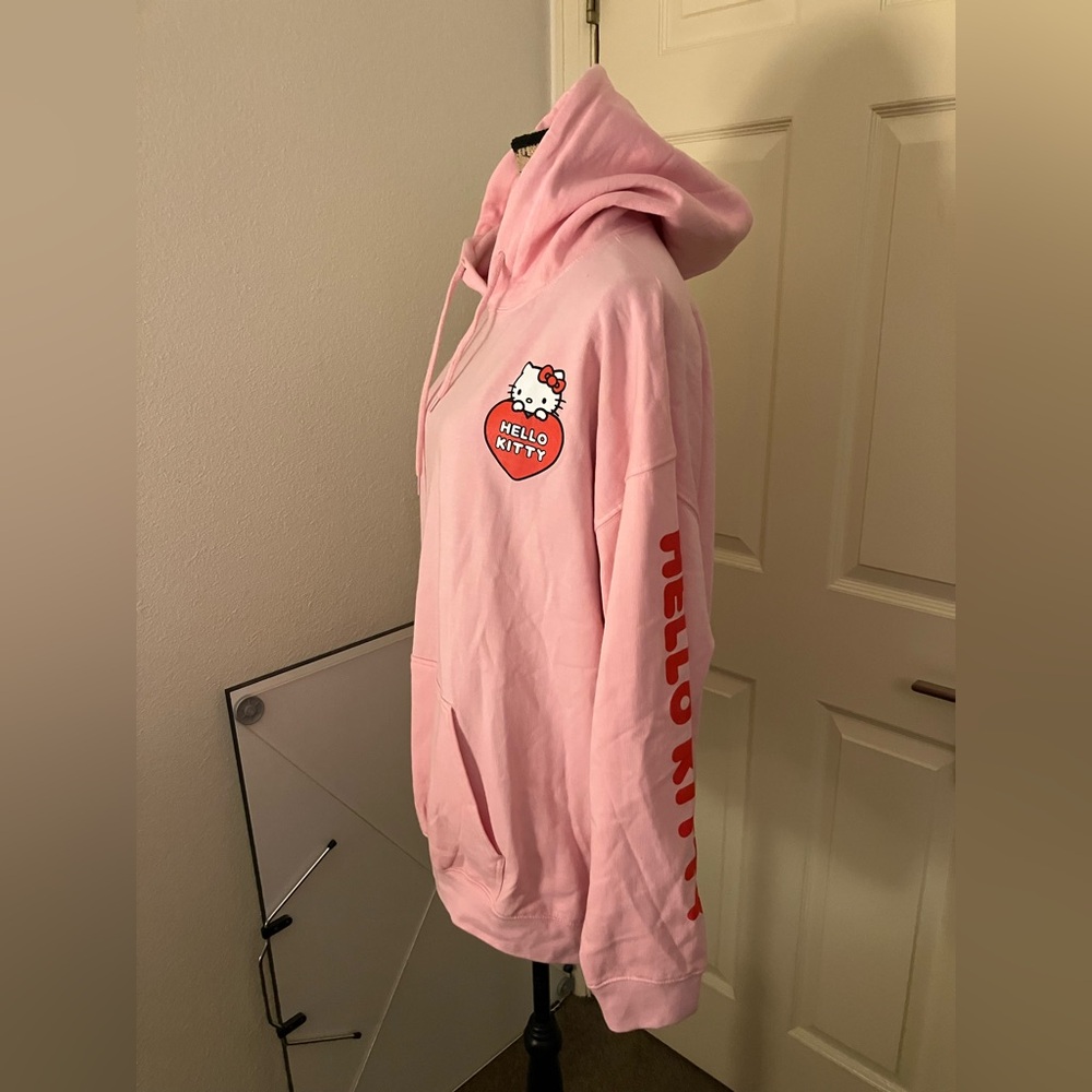 Hello kitty x I saw it first pink hoodie sweatshirt hearts valentines XL - Picture 4 of 8